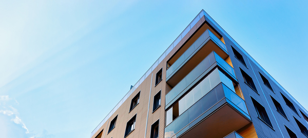 A view of a high rise apartment building